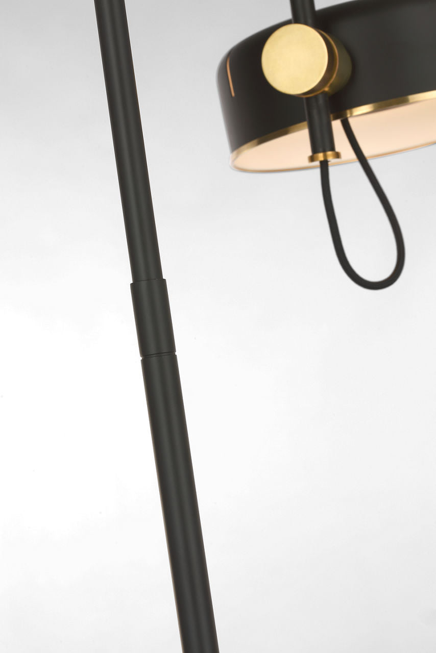 Oso 58" Articulating Reading Floor Lamp | Modern Iron and Hand-Rubbed Antique Brass | Modern Iron Shade