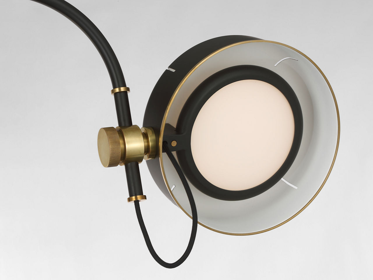Oso 58" Articulating Reading Floor Lamp | Modern Iron and Hand-Rubbed Antique Brass | Modern Iron Shade