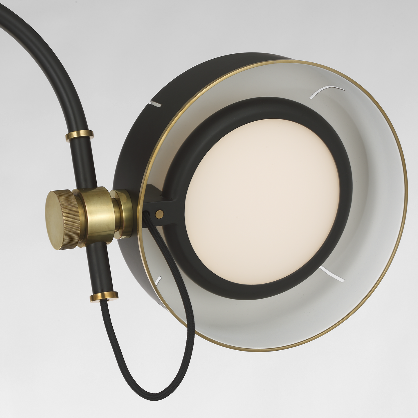 Oso 58" Articulating Reading Floor Lamp | Modern Iron and Hand-Rubbed Antique Brass | Modern Iron Shade