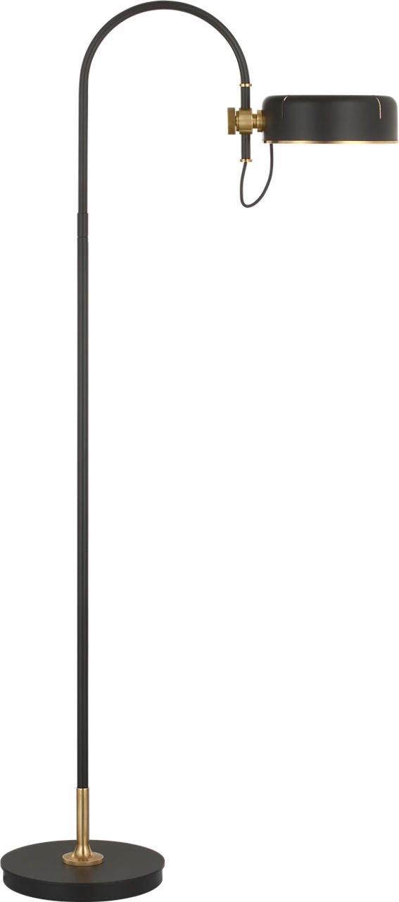 Oso 58" Articulating Reading Floor Lamp | Modern Iron and Hand-Rubbed Antique Brass | Modern Iron Shade