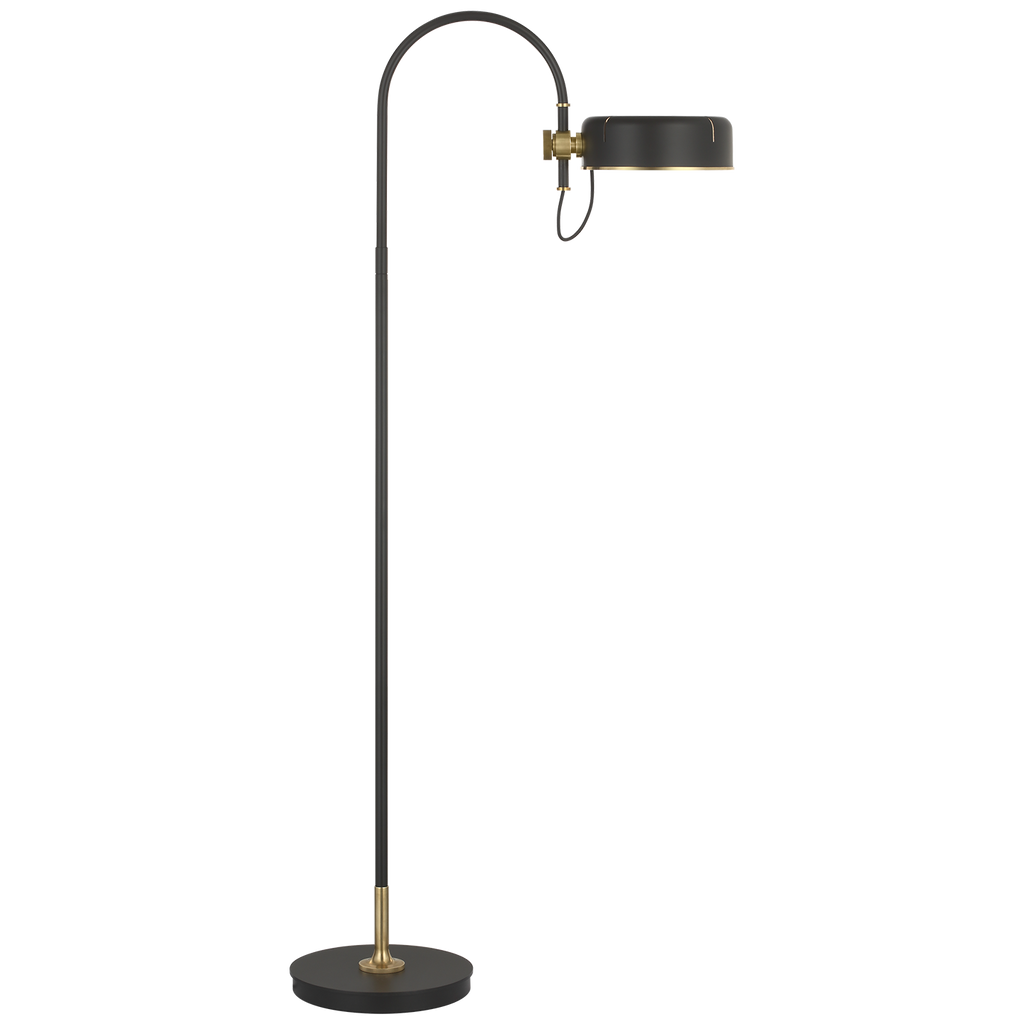 Oso 58" Articulating Reading Floor Lamp | Modern Iron and Hand-Rubbed Antique Brass | Modern Iron Shade