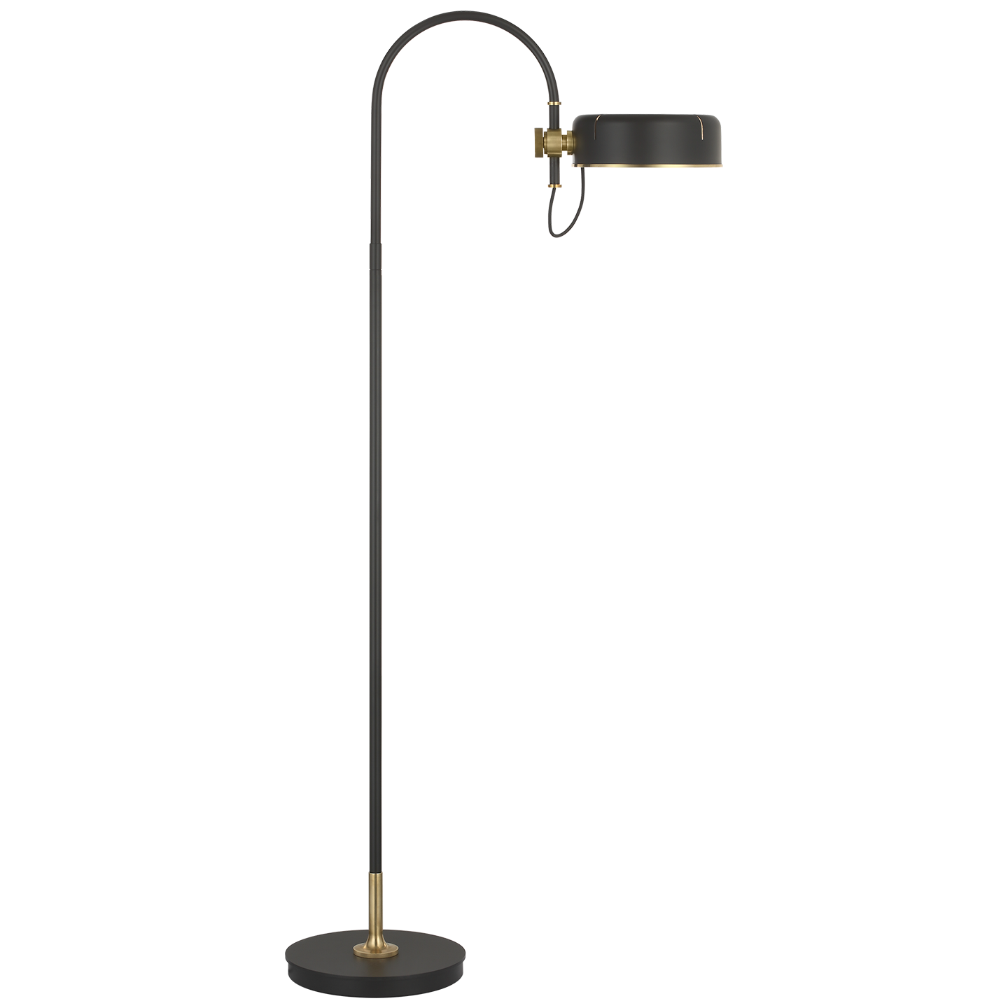 Oso 58" Articulating Reading Floor Lamp | Modern Iron and Hand-Rubbed Antique Brass | Modern Iron Shade