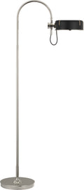 Oso 58" Articulating Reading Floor Lamp | Polished Nickel | Matte Black Shade