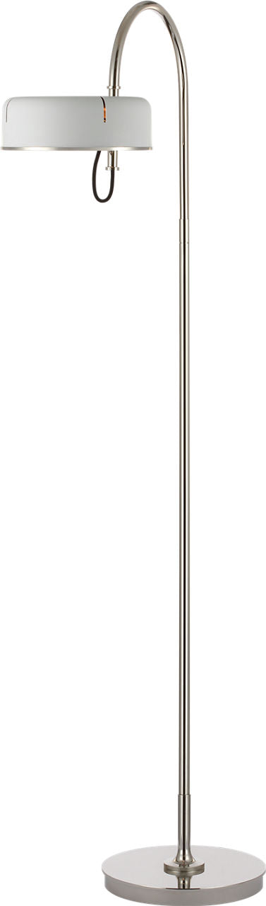 Oso 58" Articulating Reading Floor Lamp | Polished Nickel | Matte White Shade