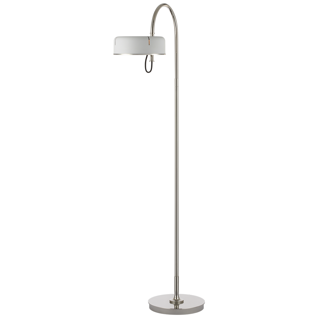 Oso 58" Articulating Reading Floor Lamp | Polished Nickel | Matte White Shade