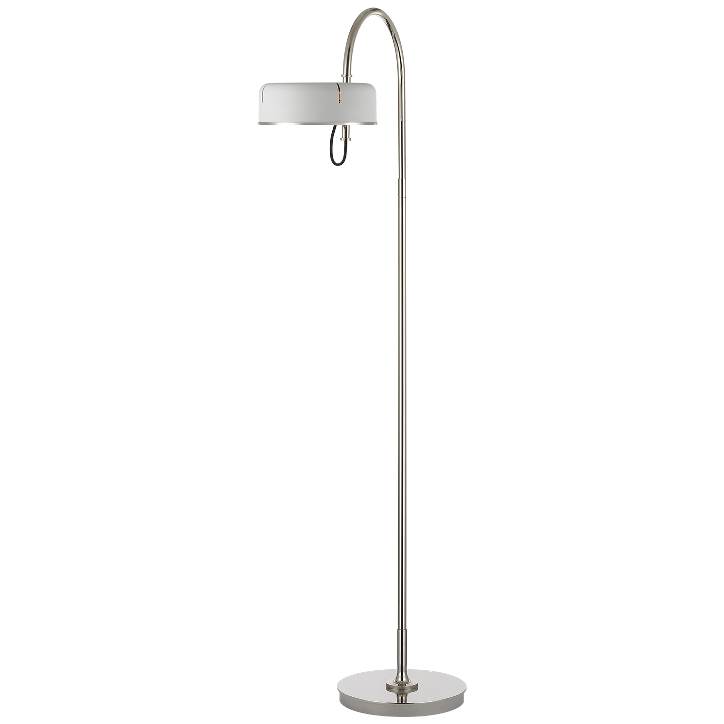 Oso 58" Articulating Reading Floor Lamp | Polished Nickel | Matte White Shade