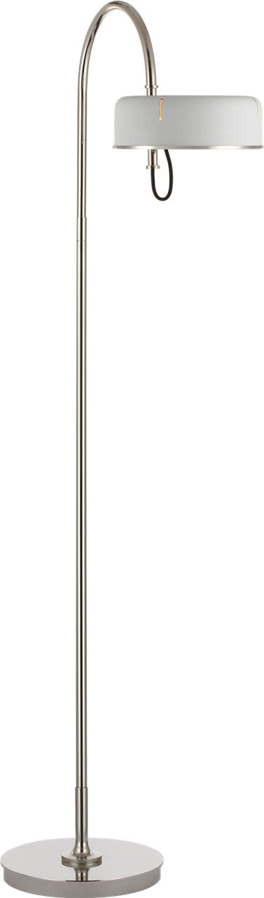 Oso 58" Articulating Reading Floor Lamp | Polished Nickel | Matte White Shade