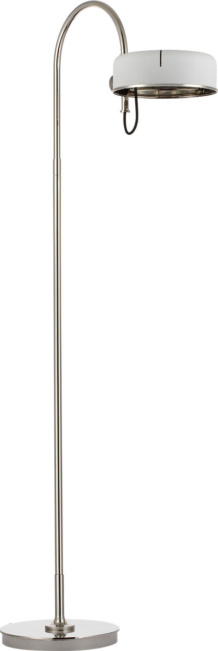 Oso 58" Articulating Reading Floor Lamp | Polished Nickel | Matte White Shade