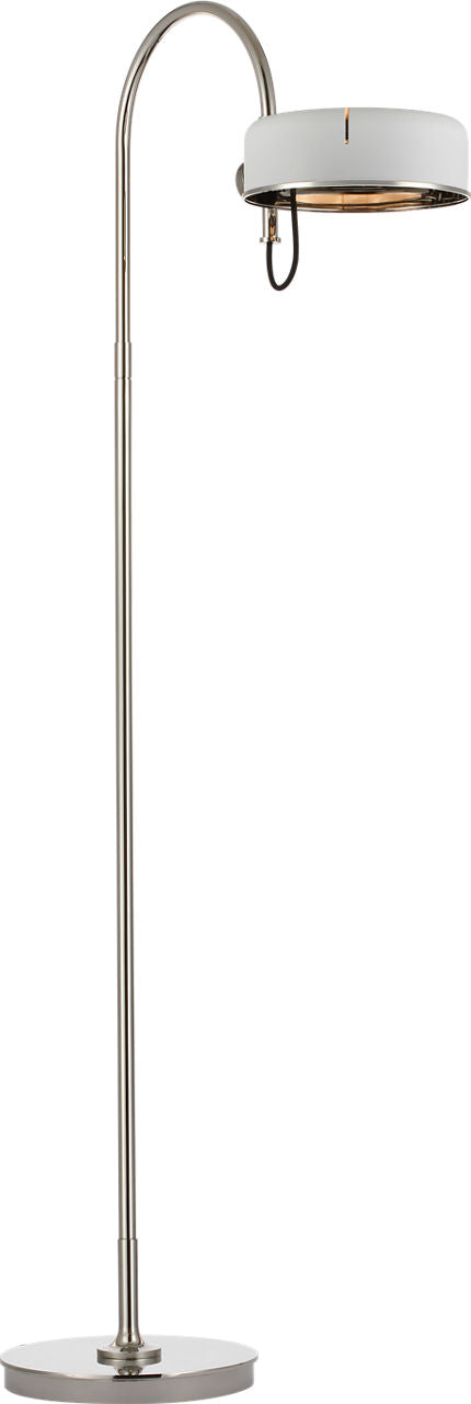 Oso 58" Articulating Reading Floor Lamp | Polished Nickel | Matte White Shade