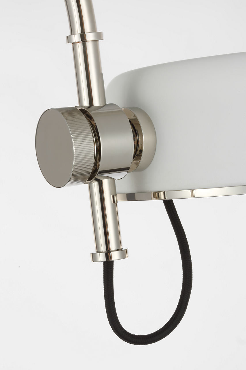 Oso 58" Articulating Reading Floor Lamp | Polished Nickel | Matte White Shade