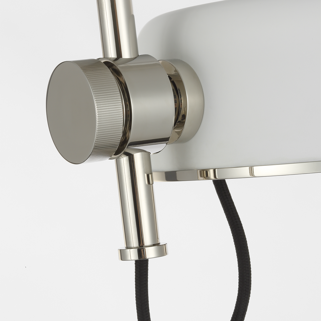 Oso 58" Articulating Reading Floor Lamp | Polished Nickel | Matte White Shade