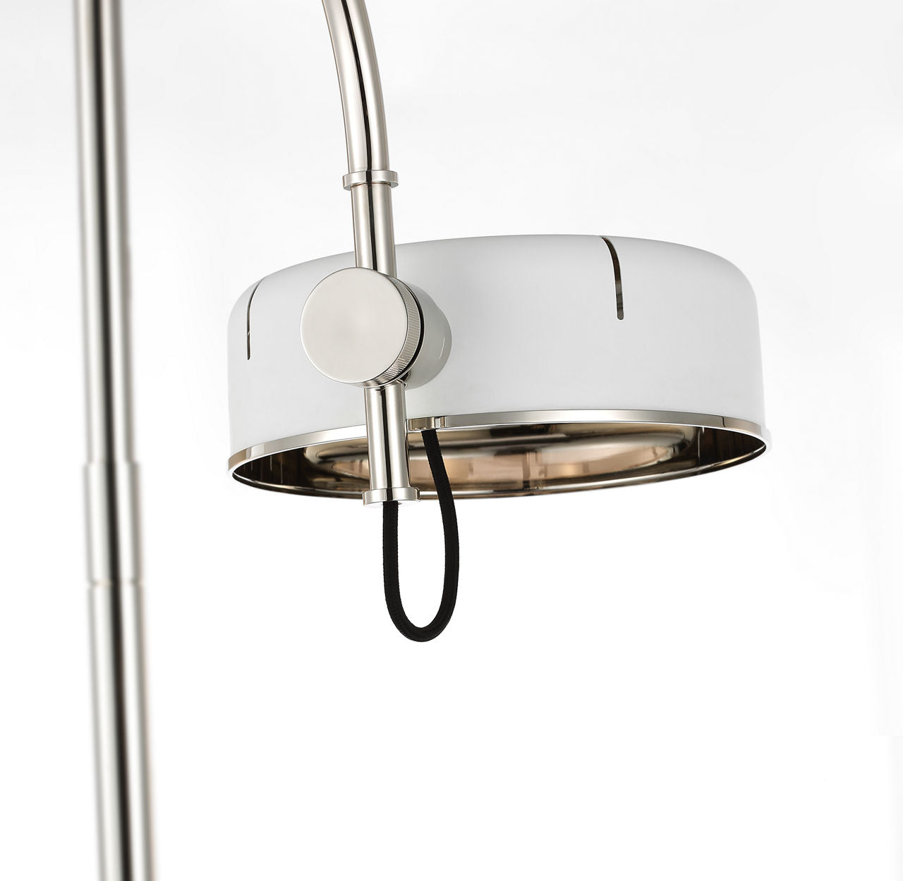 Oso 58" Articulating Reading Floor Lamp | Polished Nickel | Matte White Shade
