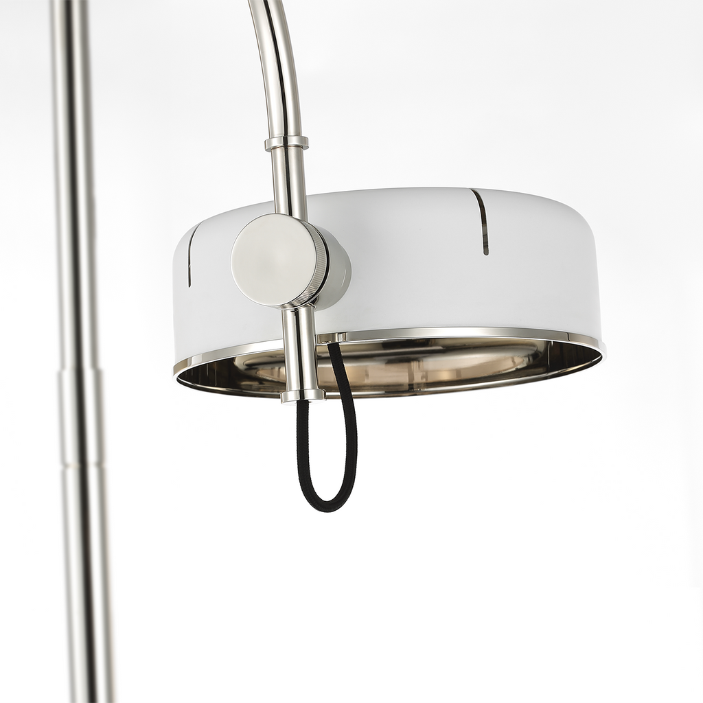 Oso 58" Articulating Reading Floor Lamp | Polished Nickel | Matte White Shade