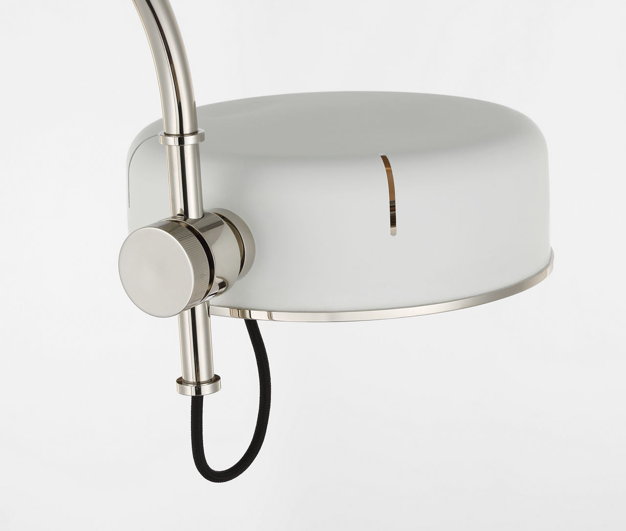 Oso 58" Articulating Reading Floor Lamp | Polished Nickel | Matte White Shade