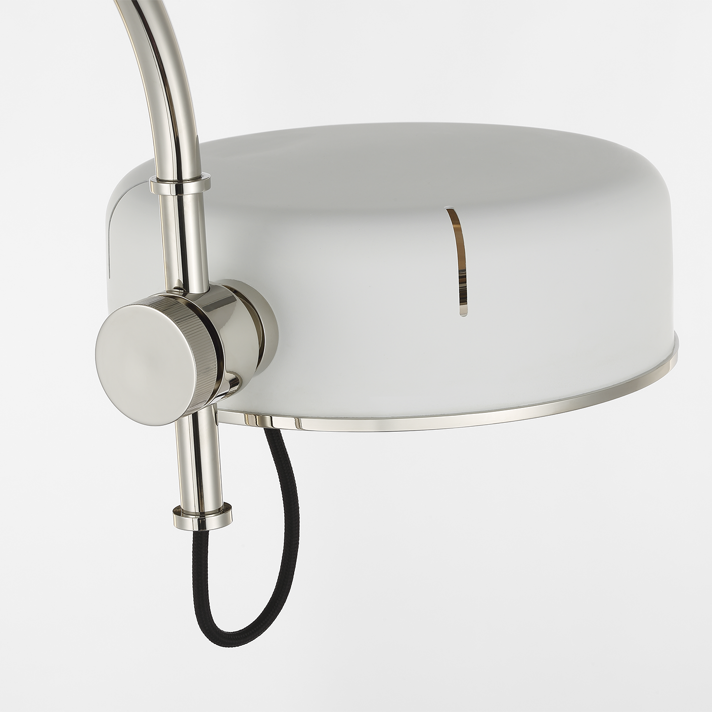Oso 58" Articulating Reading Floor Lamp | Polished Nickel | Matte White Shade