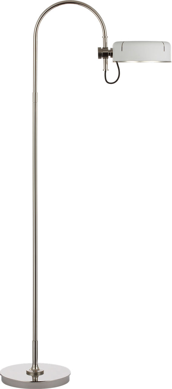 Oso 58" Articulating Reading Floor Lamp | Polished Nickel | Matte White Shade