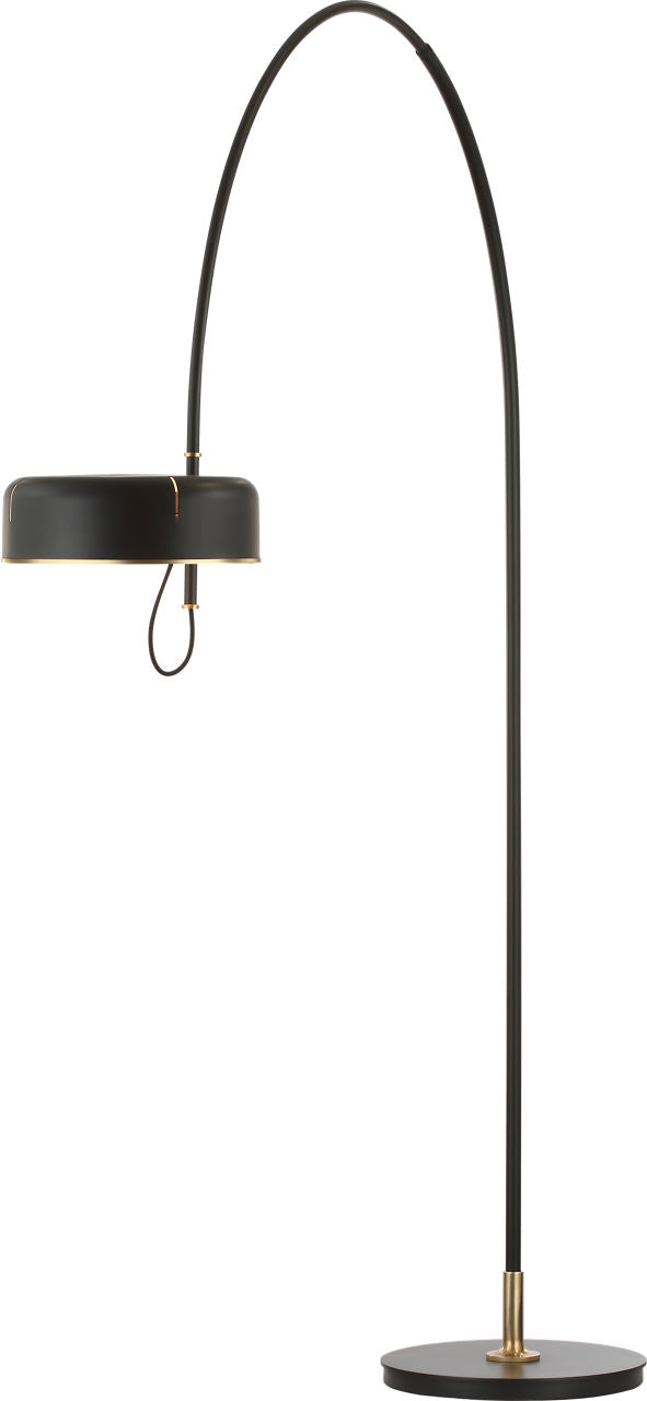 Oso 75" Arc Reading Floor Lamp | Modern Iron and Hand-Rubbed Antique Brass | Modern Iron Shade