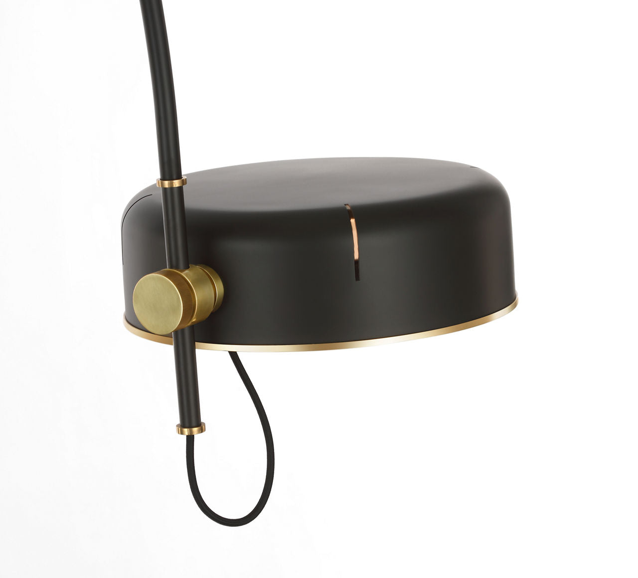 Oso 75" Arc Reading Floor Lamp | Modern Iron and Hand-Rubbed Antique Brass | Modern Iron Shade