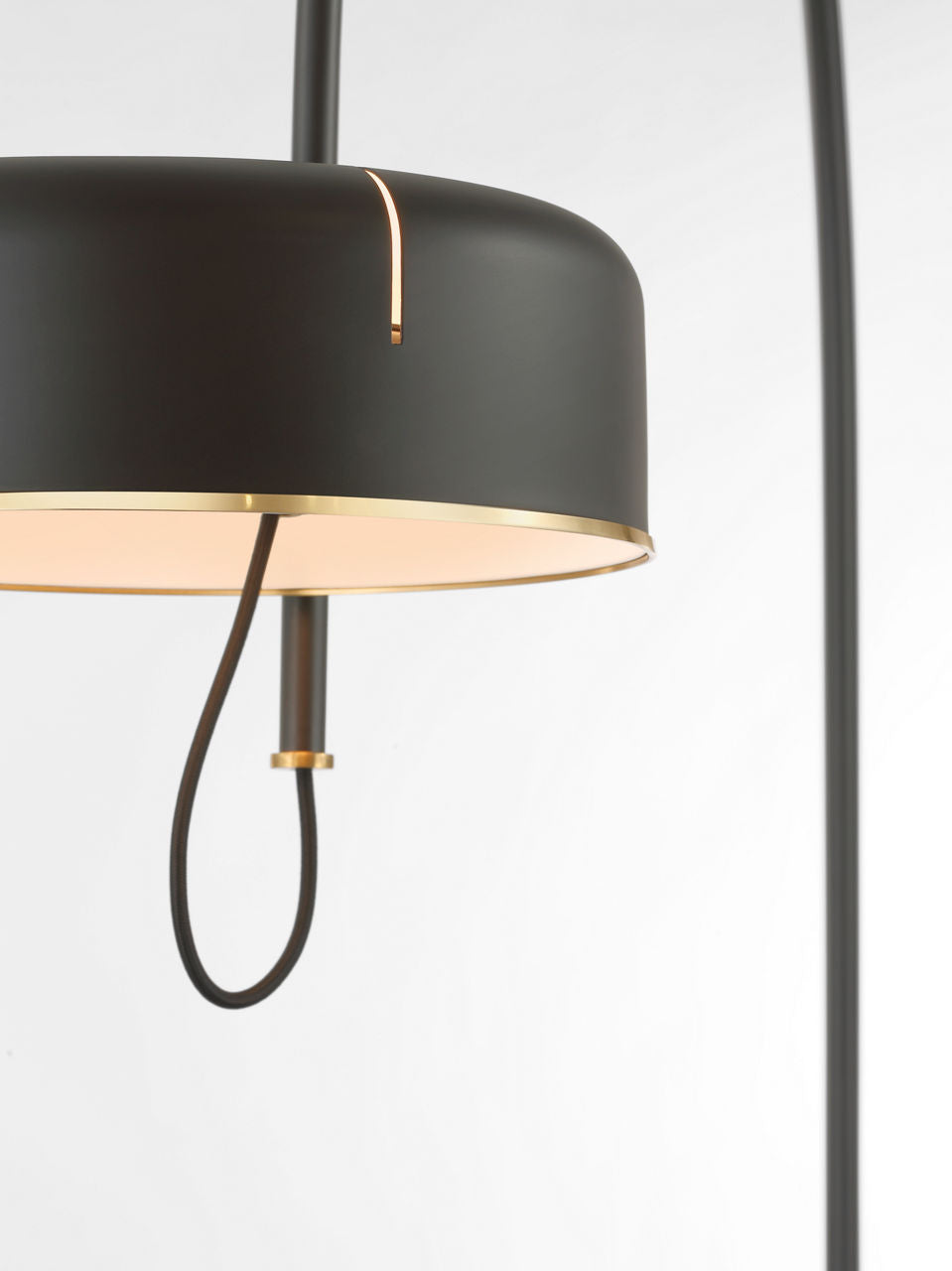 Oso 75" Arc Reading Floor Lamp | Modern Iron and Hand-Rubbed Antique Brass | Modern Iron Shade