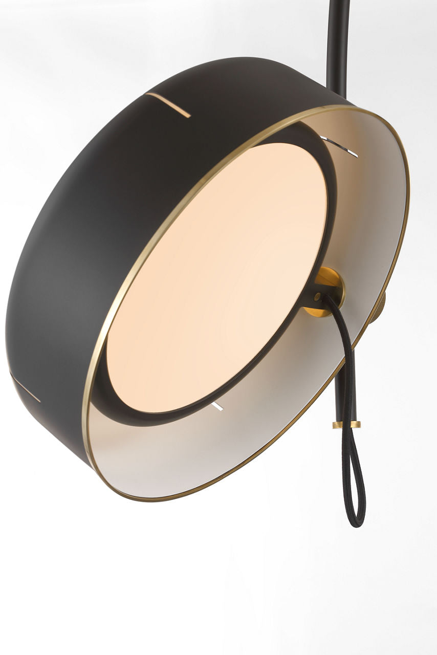 Oso 75" Arc Reading Floor Lamp | Modern Iron and Hand-Rubbed Antique Brass | Modern Iron Shade