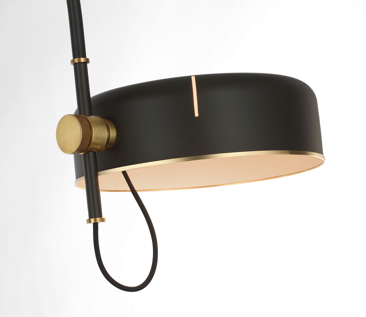 Oso 75" Arc Reading Floor Lamp | Modern Iron and Hand-Rubbed Antique Brass | Modern Iron Shade