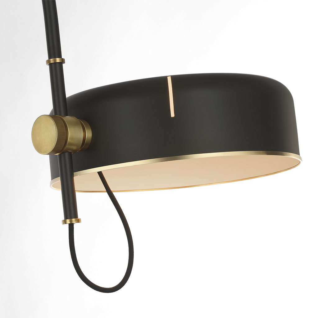 Oso 75" Arc Reading Floor Lamp | Modern Iron and Hand-Rubbed Antique Brass | Modern Iron Shade