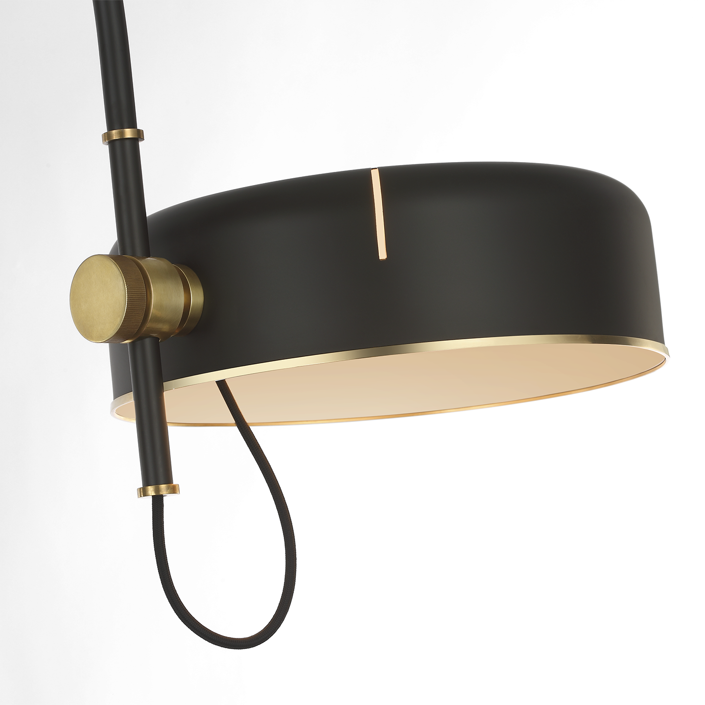 Oso 75" Arc Reading Floor Lamp | Modern Iron and Hand-Rubbed Antique Brass | Modern Iron Shade