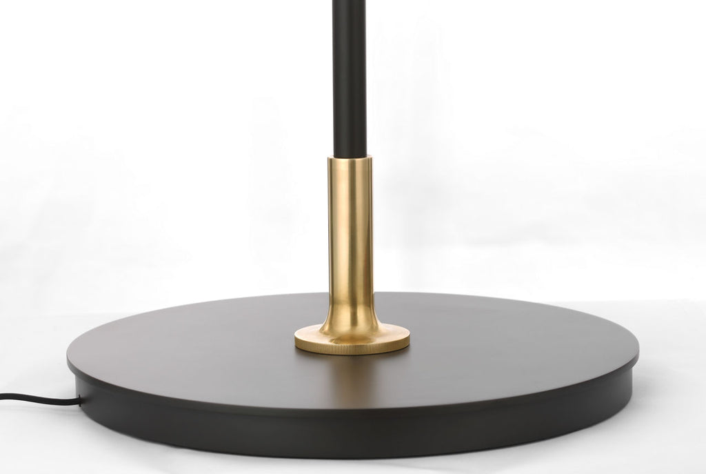 Oso 75" Arc Reading Floor Lamp | Modern Iron and Hand-Rubbed Antique Brass | Modern Iron Shade