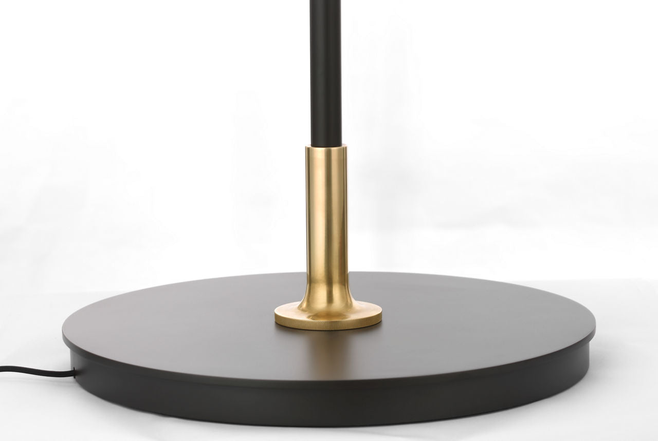 Oso 75" Arc Reading Floor Lamp | Modern Iron and Hand-Rubbed Antique Brass | Modern Iron Shade
