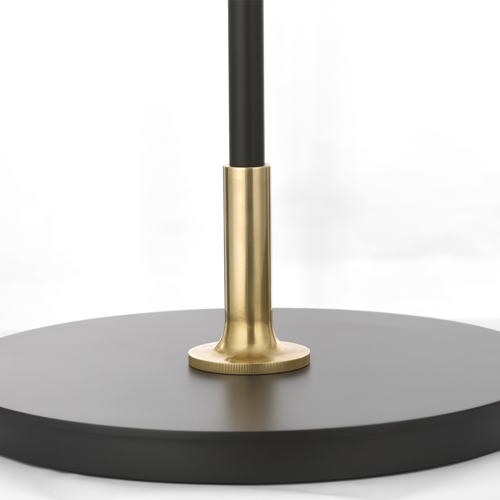 Oso 75" Arc Reading Floor Lamp | Modern Iron and Hand-Rubbed Antique Brass | Modern Iron Shade