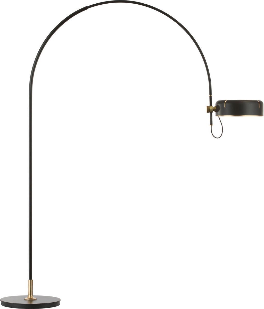 Oso 75" Arc Reading Floor Lamp | Modern Iron and Hand-Rubbed Antique Brass | Modern Iron Shade