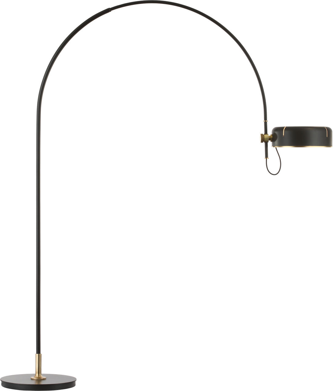 Oso 75" Arc Reading Floor Lamp | Modern Iron and Hand-Rubbed Antique Brass | Modern Iron Shade