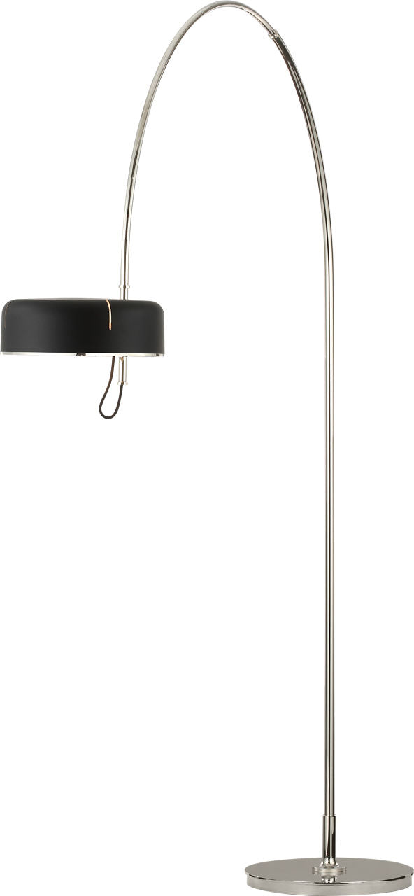 Oso 75" Arc Reading Floor Lamp | Polished Nickel | Matte Black Shade