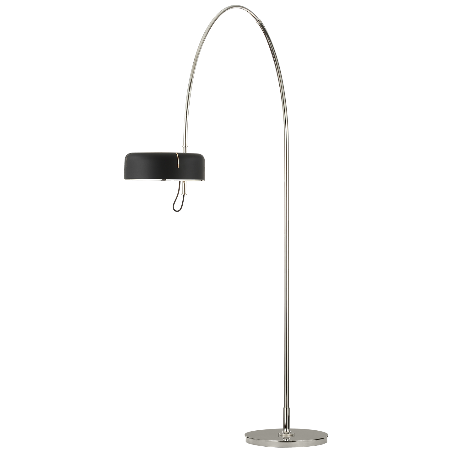 Oso 75" Arc Reading Floor Lamp | Polished Nickel | Matte Black Shade