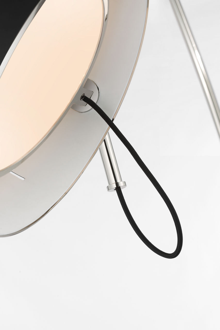 Oso 75" Arc Reading Floor Lamp | Polished Nickel | Matte Black Shade