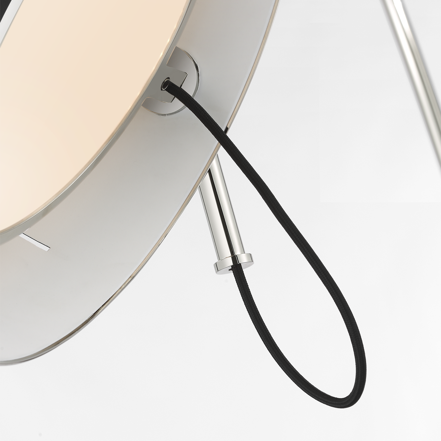 Oso 75" Arc Reading Floor Lamp | Polished Nickel | Matte Black Shade