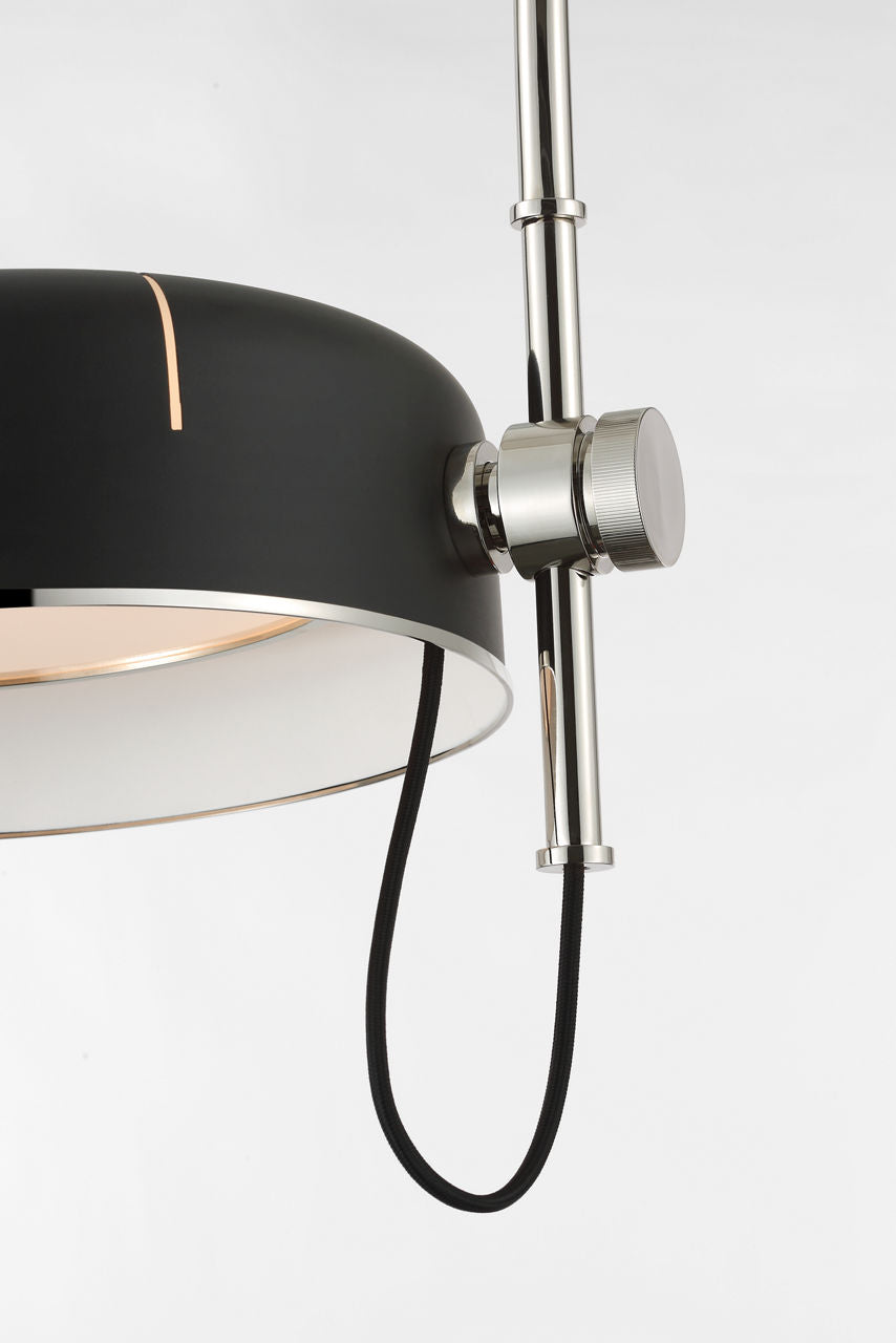 Oso 75" Arc Reading Floor Lamp | Polished Nickel | Matte Black Shade