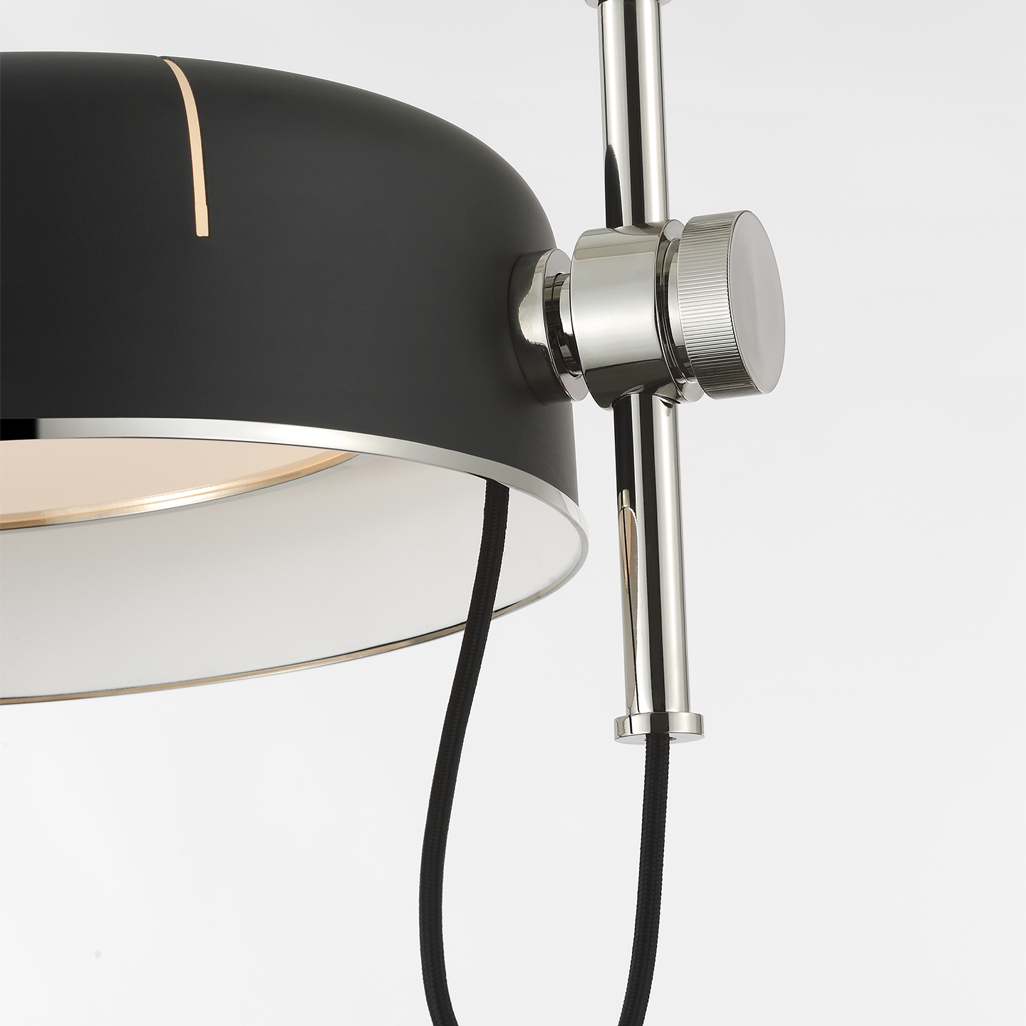 Oso 75" Arc Reading Floor Lamp | Polished Nickel | Matte Black Shade