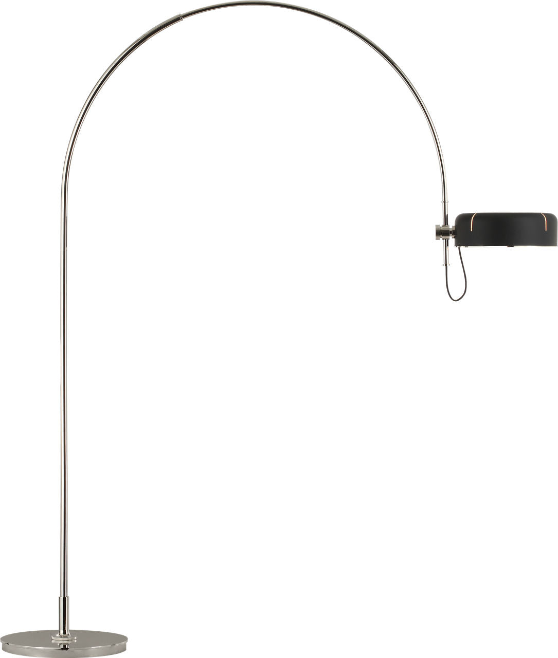 Oso 75" Arc Reading Floor Lamp | Polished Nickel | Matte Black Shade