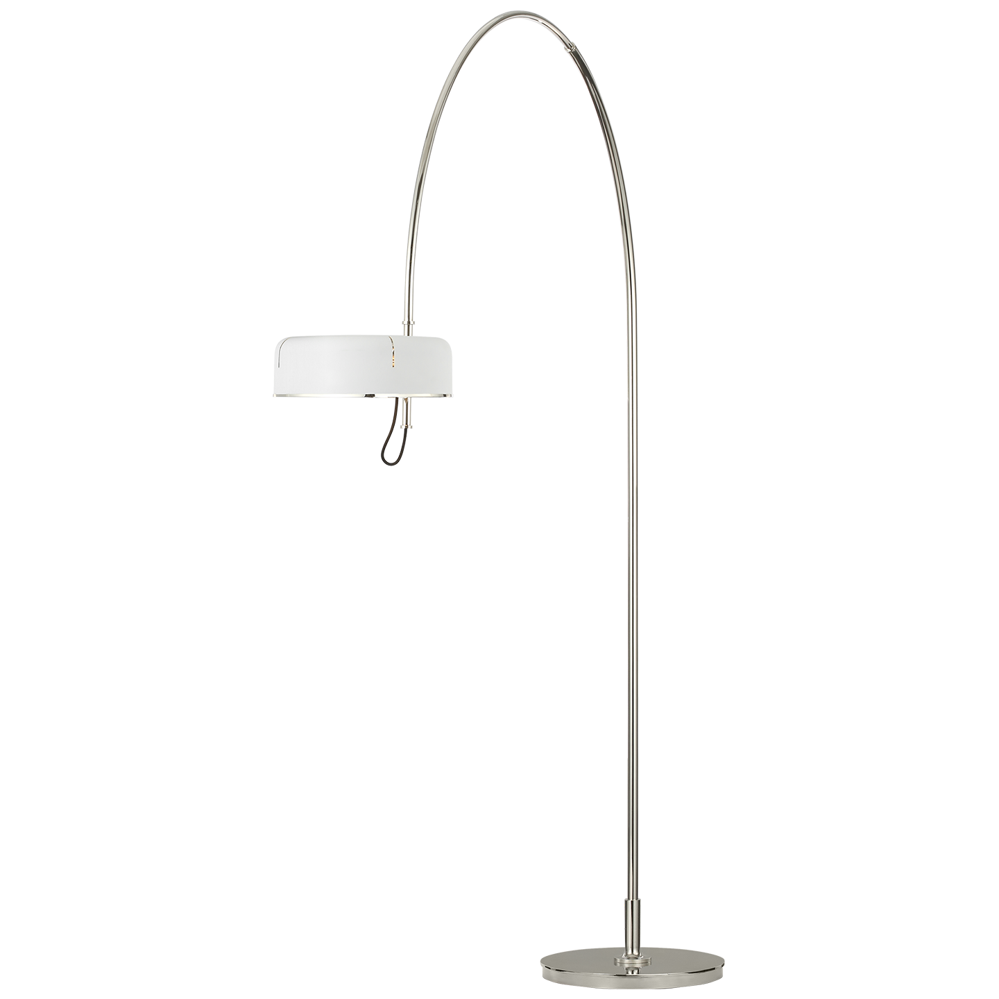 Oso 75" Arc Reading Floor Lamp | Polished Nickel | Matte White Shade