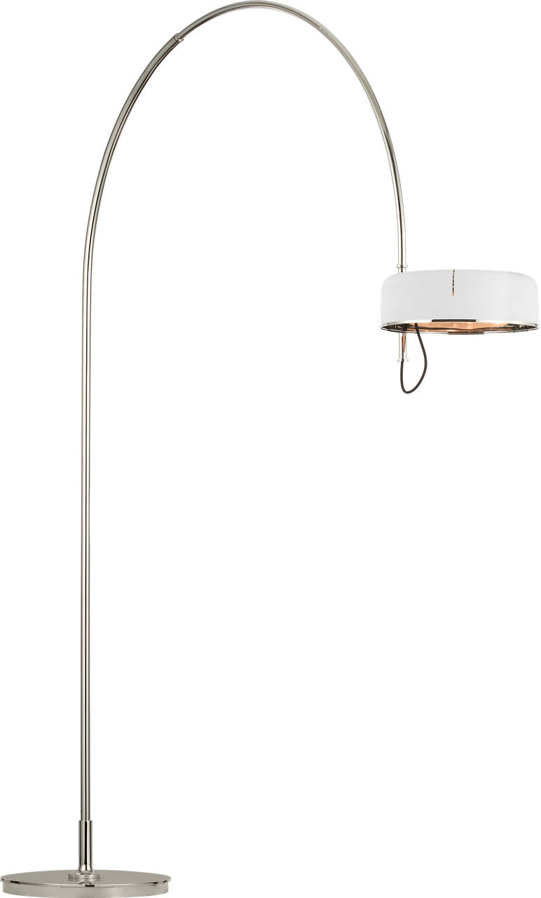 Oso 75" Arc Reading Floor Lamp | Polished Nickel | Matte White Shade