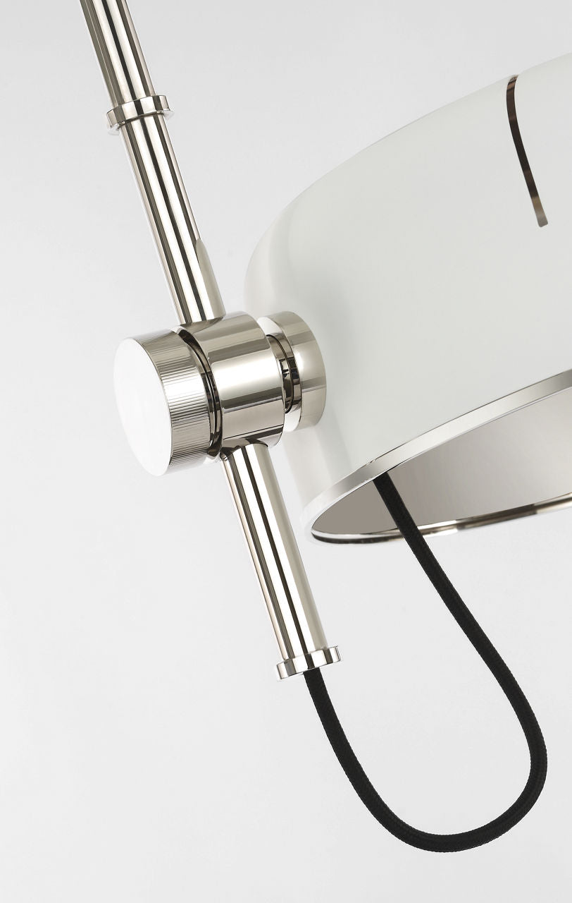Oso 75" Arc Reading Floor Lamp | Polished Nickel | Matte White Shade