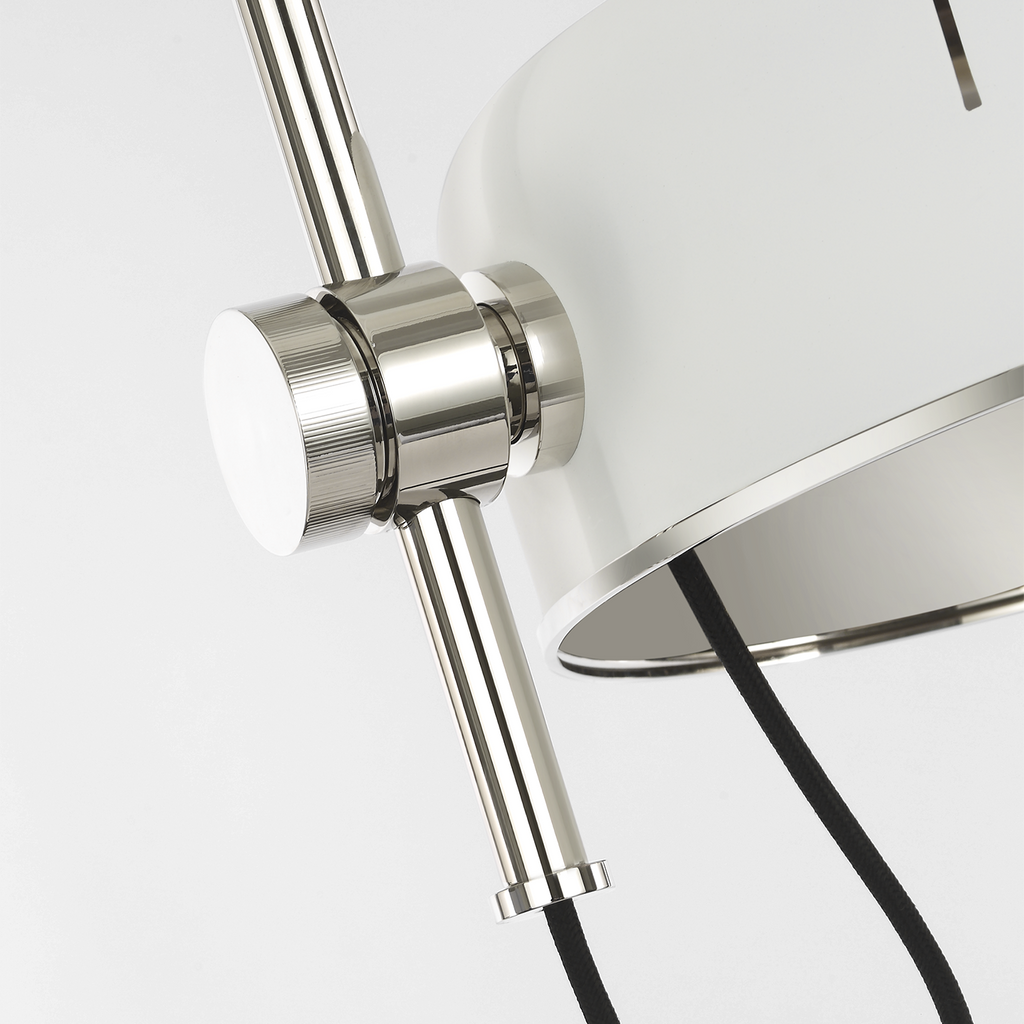 Oso 75" Arc Reading Floor Lamp | Polished Nickel | Matte White Shade