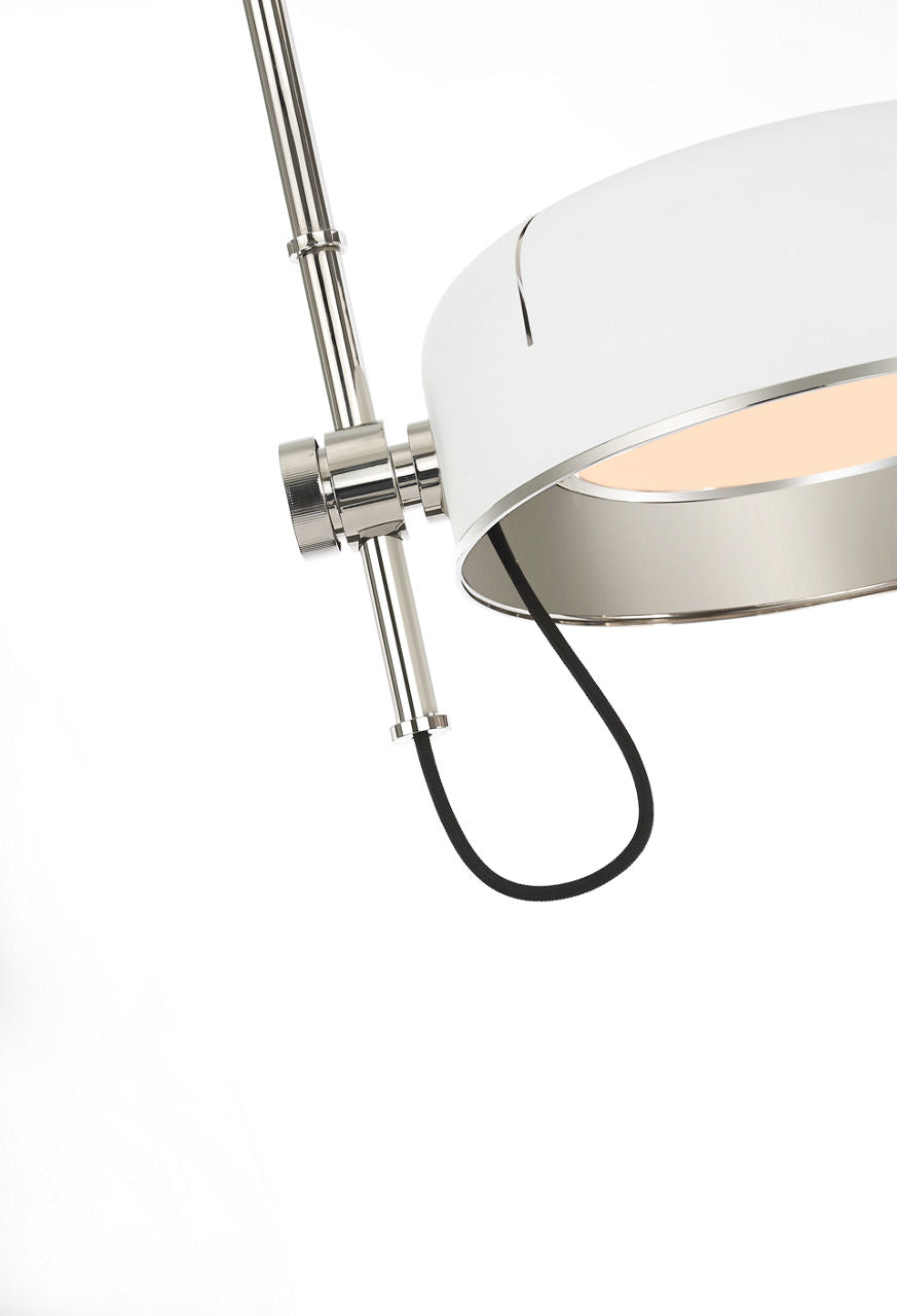 Oso 75" Arc Reading Floor Lamp | Polished Nickel | Matte White Shade