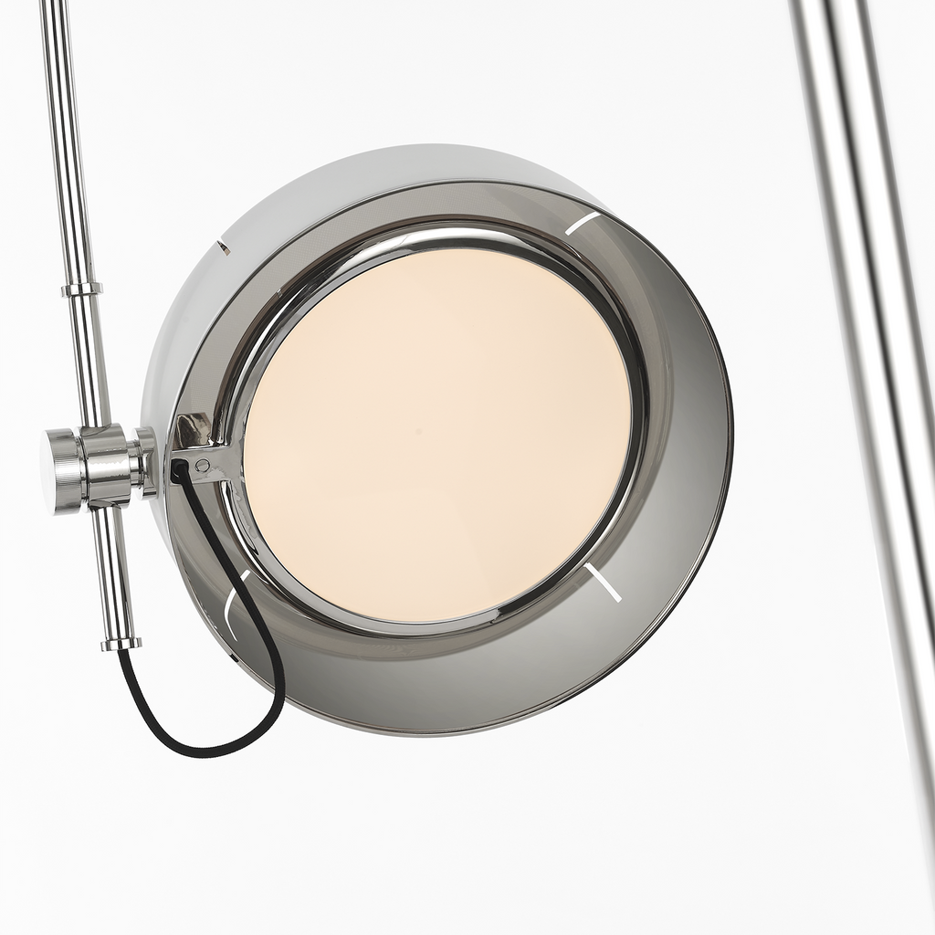 Oso 75" Arc Reading Floor Lamp | Polished Nickel | Matte White Shade