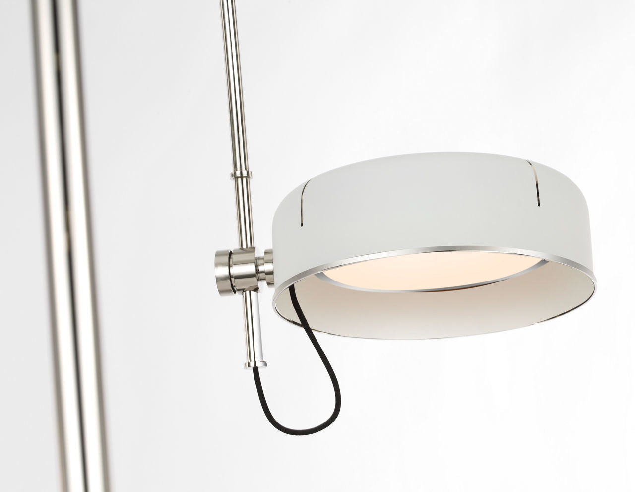 Oso 75" Arc Reading Floor Lamp | Polished Nickel | Matte White Shade