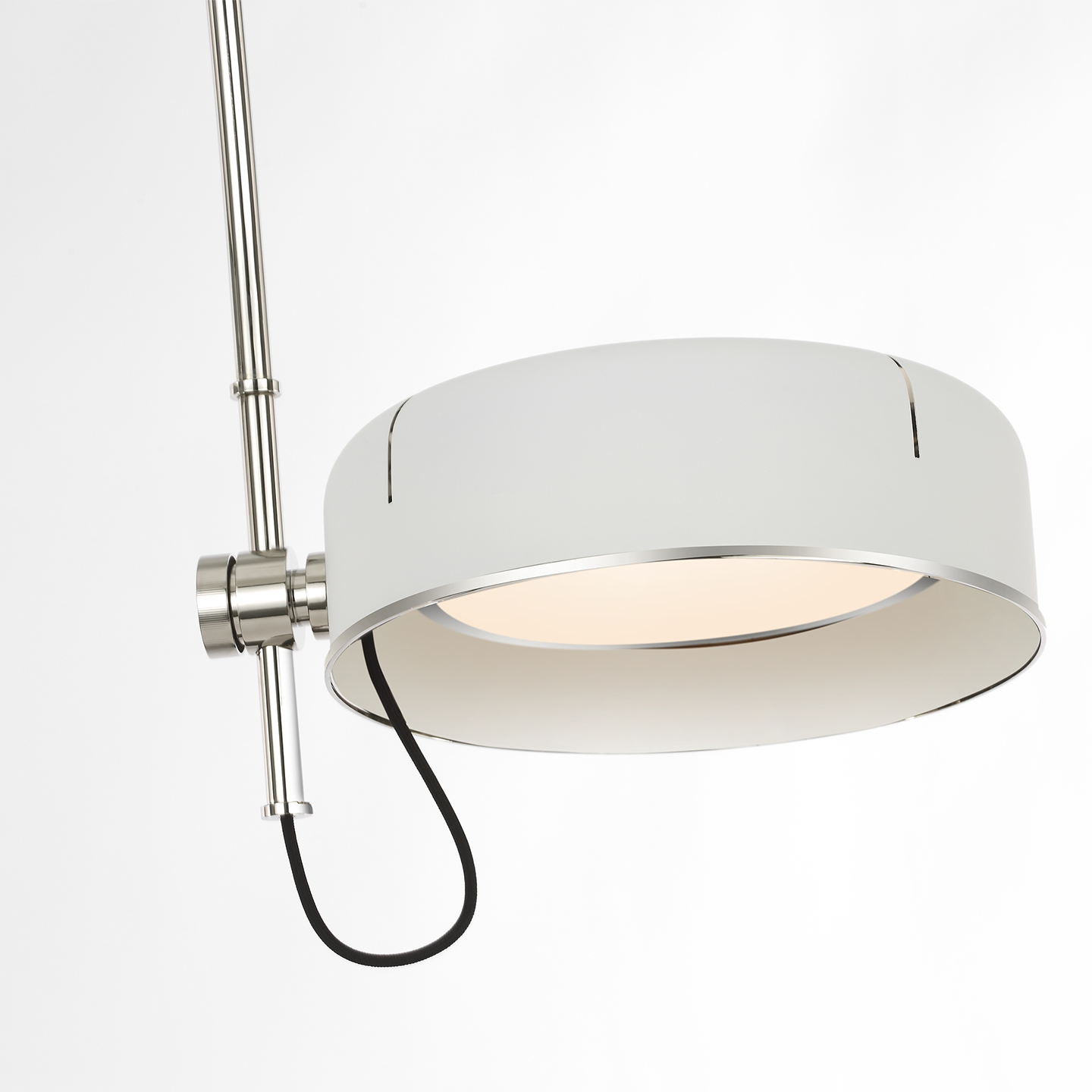 Oso 75" Arc Reading Floor Lamp | Polished Nickel | Matte White Shade