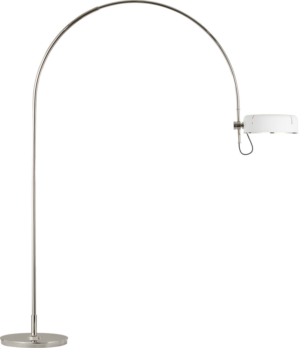 Oso 75" Arc Reading Floor Lamp | Polished Nickel | Matte White Shade