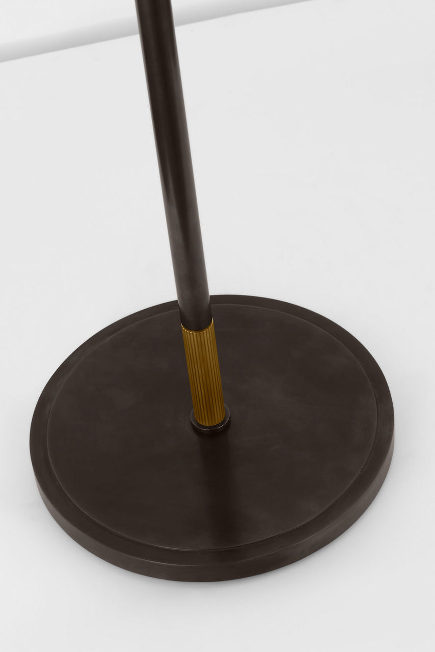 Canto Large Adjustable Floor Lamp | Bronze and Brass | Linen Shade