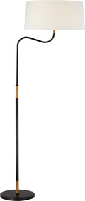 Canto Large Adjustable Floor Lamp | Bronze and Brass | Linen Shade